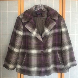 Evan Picone plaid purple coat / firm price
